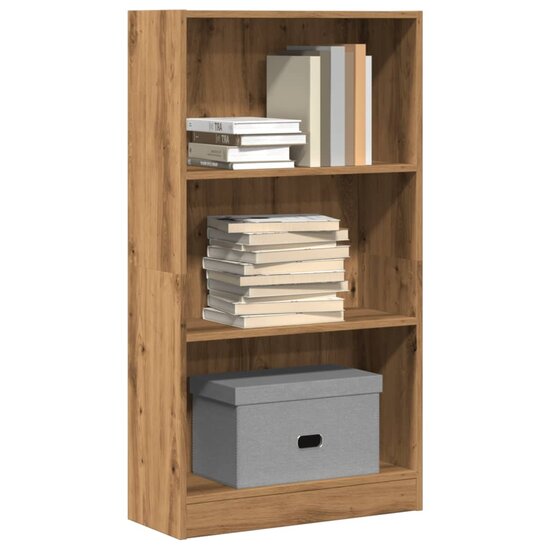 Boekenkast 60X24X Bewerkt Hout Artisanaal Kleurig Eiken 60 cm 109 cm