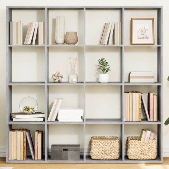 Boekenkast 137,5X29X137,5 Cm Bewerkt Hout 137.5 cm Betongrijs