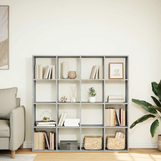 Boekenkast 137,5X29X137,5 Cm Bewerkt Hout 137.5 cm Betongrijs