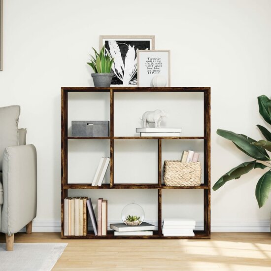 Kamerscherm / Boekenkast 102X29X103,5 Cm Hout Gerookt Eiken 102 cm 103.5 cm