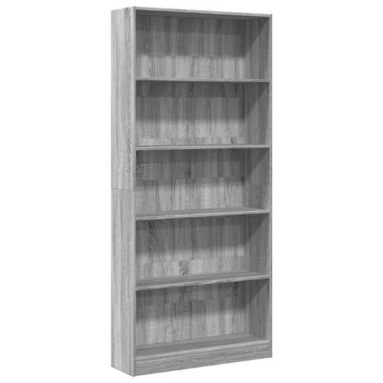 Boekenkast 80X24X Bewerkt Hout Eikenkleurig Grijs Sonoma 80 cm 176 cm