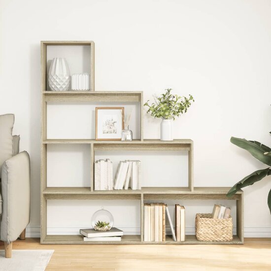 Kamerscherm / Boekenkast 143,5X29X143,5 Cm Hout 143.5 cm Sonoma eiken