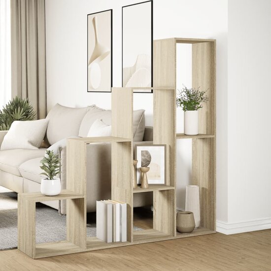 Kamerscherm / Boekenkast 143,5X29X143,5 Cm Hout 143.5 cm Sonoma eiken