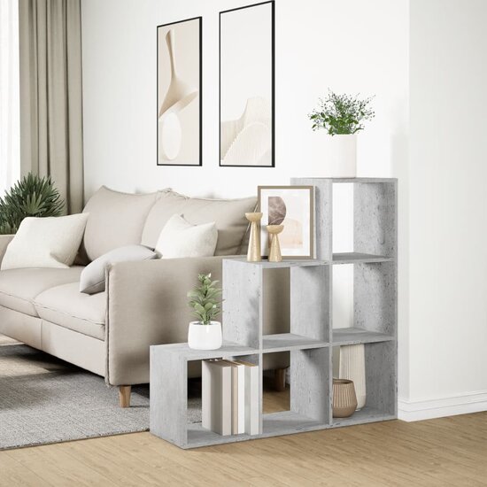 Kamerscherm / Boekenkast 3-Laags 99X29X Hout 99 cm Betongrijs