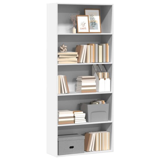 Boekenkast 80X30X Bewerkt Hout Wit 80 cm 189 cm