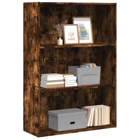 Boekenkast 80X30X Bewerkt Hout Kleurig Gerookt Eiken 80 cm 114 cm