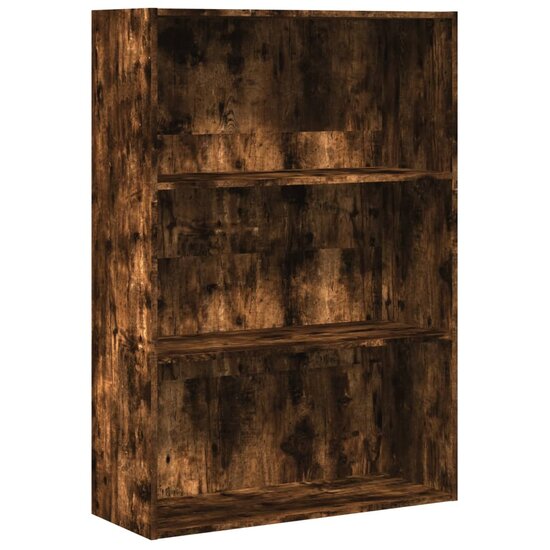 Boekenkast 80X30X Bewerkt Hout Kleurig Gerookt Eiken 80 cm 114 cm