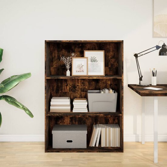 Boekenkast 80X30X Bewerkt Hout Kleurig Gerookt Eiken 80 cm 114 cm