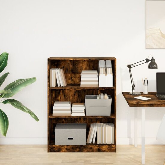 Boekenkast 80X24X Bewerkt Hout Kleurig Gerookt Eiken 80 cm 109 cm
