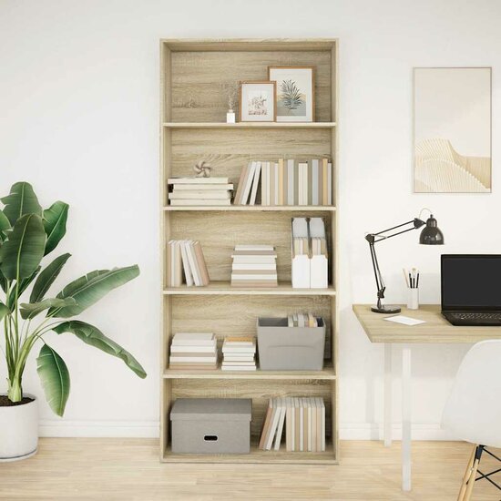 Boekenkast 80X30X Bewerkt Hout Kleurig Sonoma Eiken 80 cm 189 cm