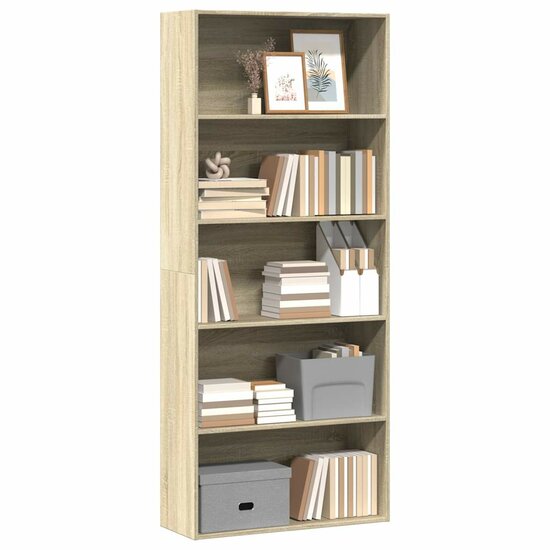 Boekenkast 80X30X Bewerkt Hout Kleurig Sonoma Eiken 80 cm 189 cm