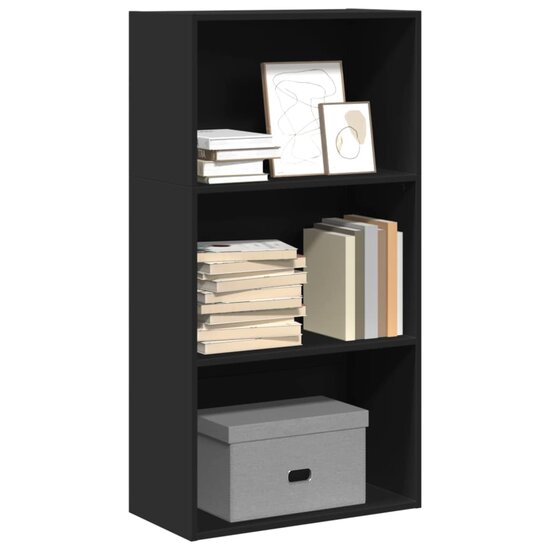 Boekenkast 60X30X Bewerkt Hout Zwart 60 cm 114 cm