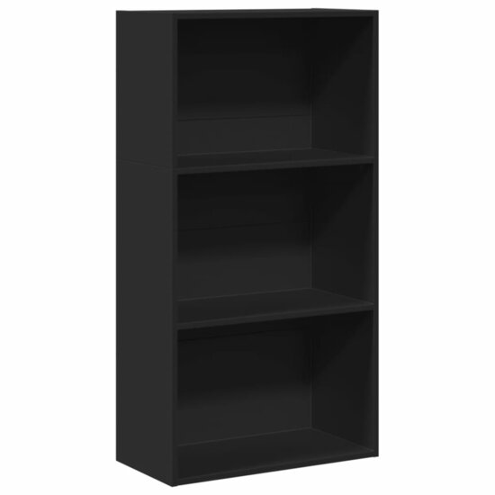 Boekenkast 60X30X Bewerkt Hout Zwart 60 cm 114 cm