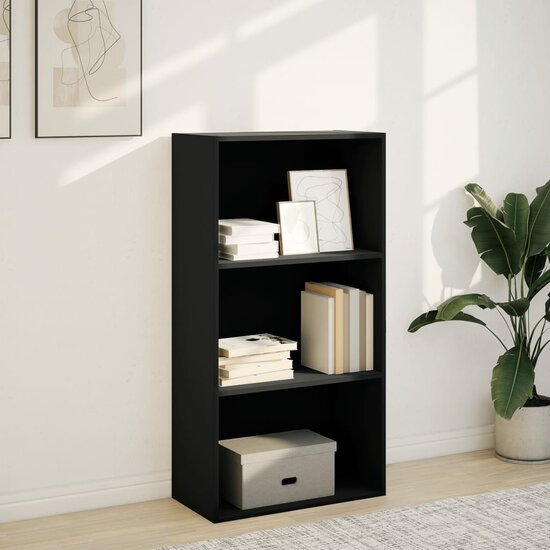 Boekenkast 60X30X Bewerkt Hout Zwart 60 cm 114 cm