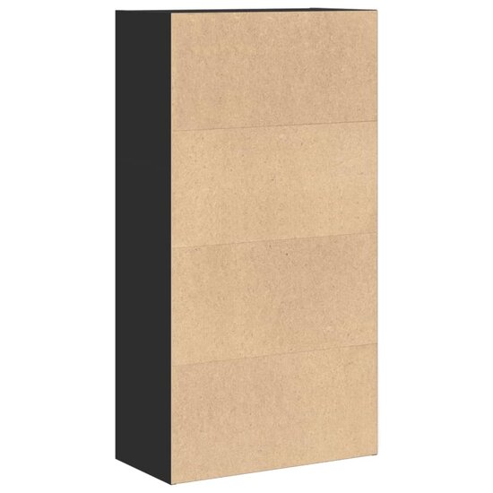 Boekenkast 60X30X Bewerkt Hout Zwart 60 cm 114 cm
