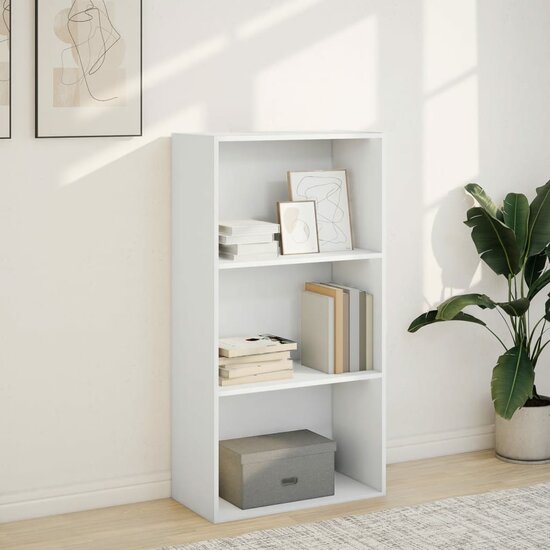 Boekenkast 60x30x114 cm bewerkt hout wit