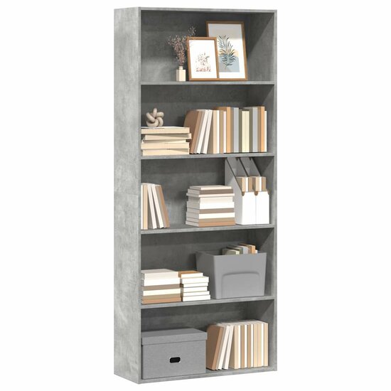 Boekenkast 80X30X Bewerkt Hout Betongrijs 80 cm 189 cm