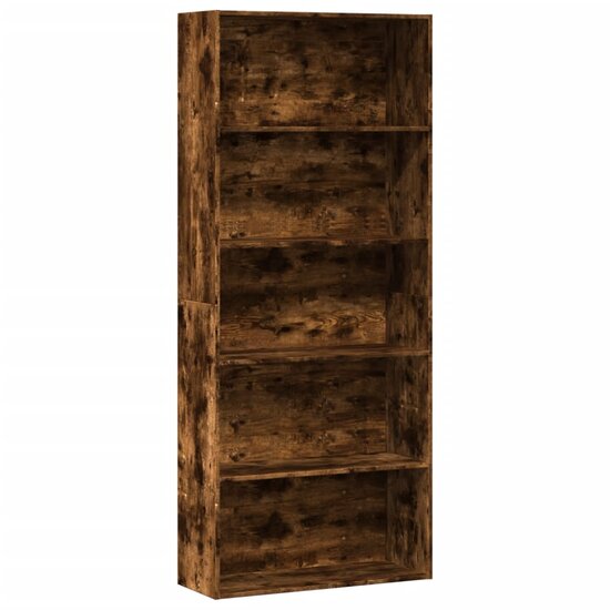 Boekenkast 80X30X Bewerkt Hout Kleurig Gerookt Eiken 80 cm 189 cm