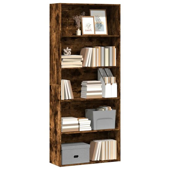 Boekenkast 80X30X Bewerkt Hout Kleurig Gerookt Eiken 80 cm 189 cm