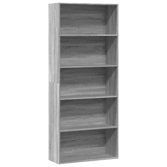 Boekenkast 80X30X Bewerkt Hout Eikenkleurig Grijs Sonoma 80 cm 189 cm