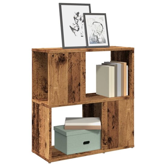Boekenkast 60X24X63 Cm Bewerkt Hout Kleurig Oud hout