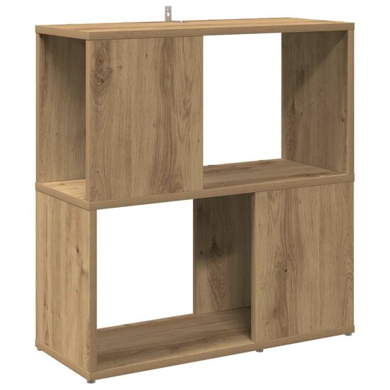 Boekenkast 60X24X63 Cm Bewerkt Hout Artisanaal Eikenkleur 60 x 24 x 63 cm