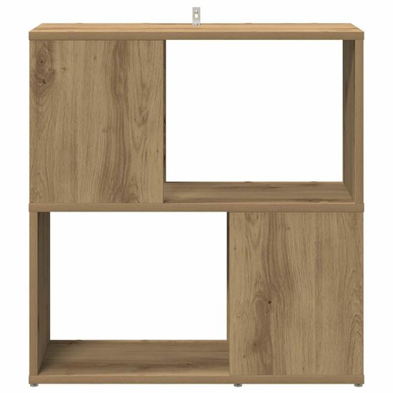Boekenkast 60X24X63 Cm Bewerkt Hout Artisanaal Eikenkleur 60 x 24 x 63 cm
