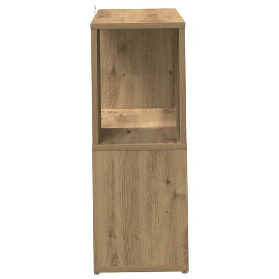 Boekenkast 60X24X63 Cm Bewerkt Hout Artisanaal Eikenkleur 60 x 24 x 63 cm