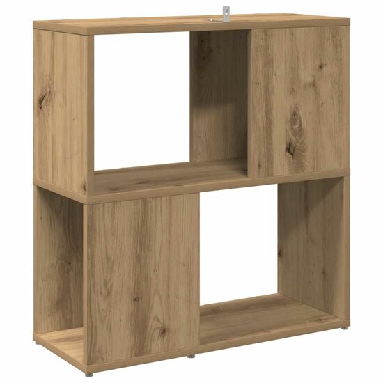 Boekenkast 60X24X63 Cm Bewerkt Hout Artisanaal Eikenkleur 60 x 24 x 63 cm