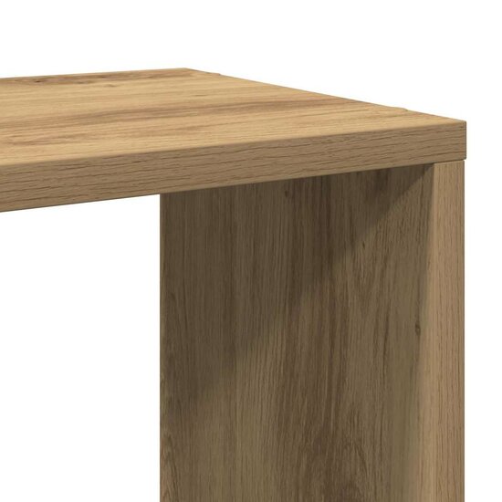 Boekenkast 60X24X63 Cm Bewerkt Hout Artisanaal Eikenkleur 60 x 24 x 63 cm