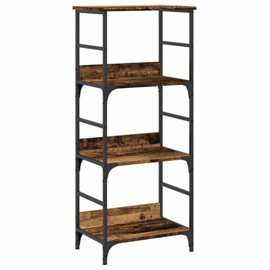 Boekenkast 50X33X117,5 Cm Bewerkt Hout Kleurig 117.5 cm Oud hout