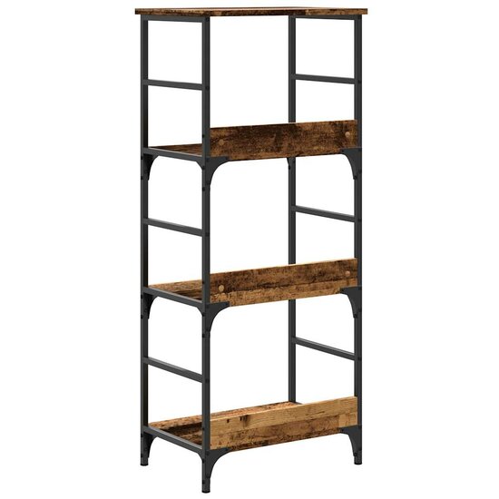 Boekenkast 50X33X117,5 Cm Bewerkt Hout Kleurig 117.5 cm Oud hout