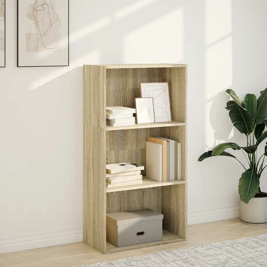 Boekenkast 60x30x114 cm bewerkt hout sonoma eikenkleurig
