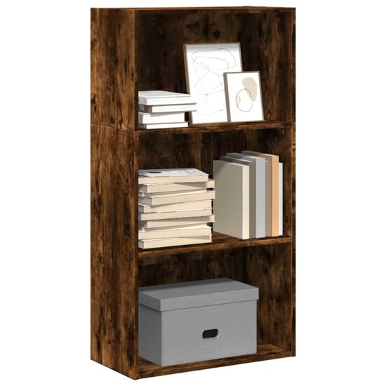Boekenkast 60x30x114 cm bewerkt hout gerookt eikenkleurig