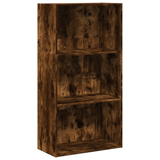 Boekenkast 60x30x114 cm bewerkt hout gerookt eikenkleurig