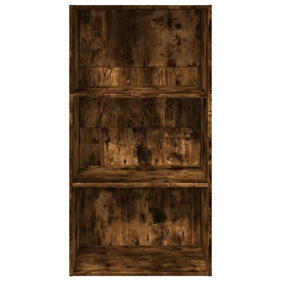 Boekenkast 60x30x114 cm bewerkt hout gerookt eikenkleurig