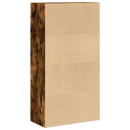 Boekenkast 60x30x114 cm bewerkt hout gerookt eikenkleurig