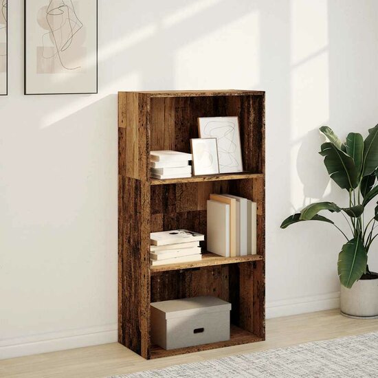 Boekenkast 60X30X Bewerkt Hout Kleurig Oud Hout 60 cm 114 cm