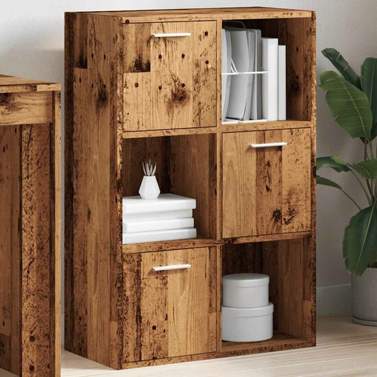 Boekenkast 60,5X30X90 Cm Bewerkt Hout Kleurig Oud hout