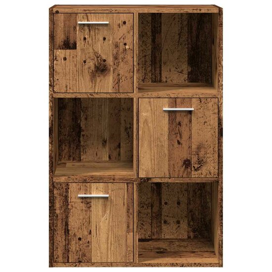Boekenkast 60,5X30X90 Cm Bewerkt Hout Kleurig Oud hout