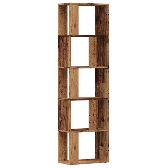 Boekenkast 45X24X159 Cm Bewerkt Hout Kleurig Oud hout