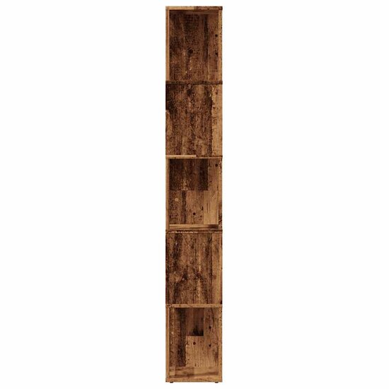 Boekenkast 45X24X159 Cm Bewerkt Hout Kleurig Oud hout