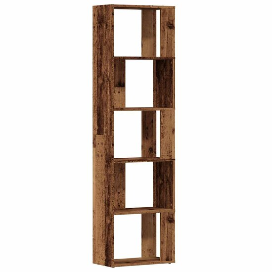 Boekenkast 45X24X159 Cm Bewerkt Hout Kleurig Oud hout