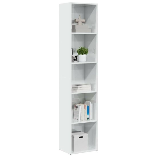 Boekenkast 40X30X Bewerkt Hout Hoogglans Wit 40 cm 189 cm