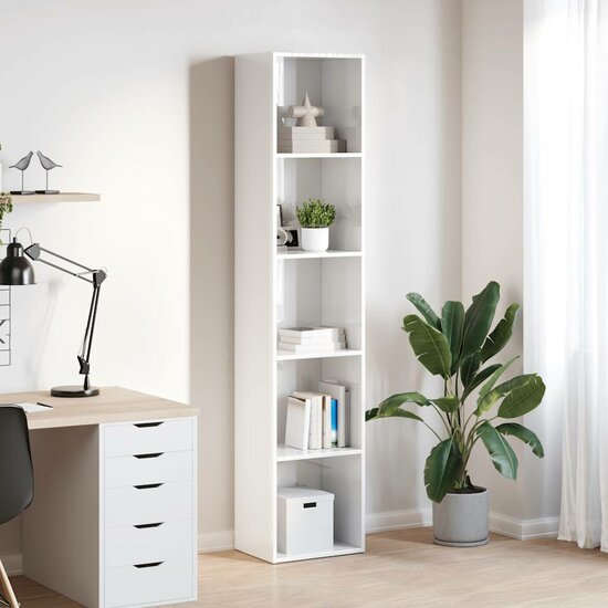 Boekenkast 40X30X Bewerkt Hout Hoogglans Wit 40 cm 189 cm