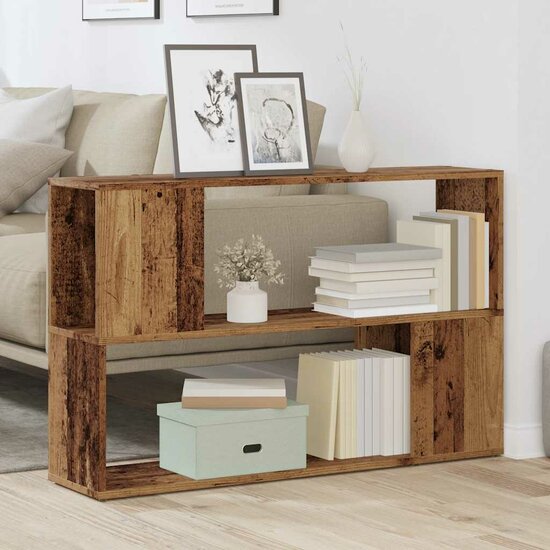 Boekenkast 100X24X63 Cm Bewerkt Hout Kleurig Oud hout