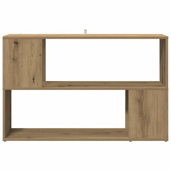 Boekenkast 100X24X63 Cm Bewerkt Hout Artisanaal Eikenkleur 100 x 24 x 63 cm
