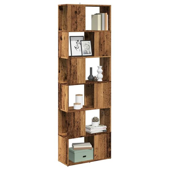 Boekenkast/Kamerscherm 60X24X186 Cm Kleurig Oud hout