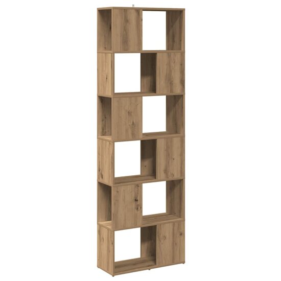 Boekenkast/kamerscherm 60x24x186 cm artisanaal eikenkleur