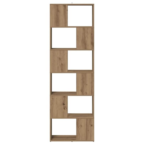 Boekenkast/kamerscherm 60x24x186 cm artisanaal eikenkleur
